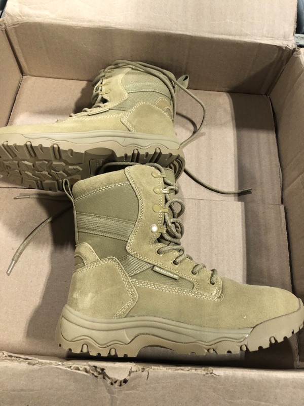 Photo 1 of Ridge Footwear Men’s Tactical Boots Dura Max 8” with Zipper Sand Suede Leather Waterproof Coyote Oil & Slip Resistant Boots