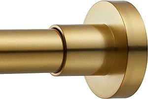 Photo 1 of EBOATOP Shower Curtain Rod Tension- Never Rust No Drill Non-Slip Spring Tension Shower Rod, 43-73 inches Metal Steel, Gold