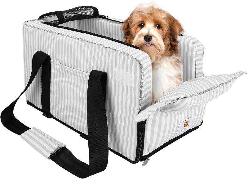 Photo 1 of 3.7 3.7 out of 5 stars 40 Reviews
Small Pet Car Seat for Center Console, Zip-up Booster Seat for Cat and Small Dog 12 Lbs w/Removable Cushion, Doggy Travel Seat w/Strap and Velcro