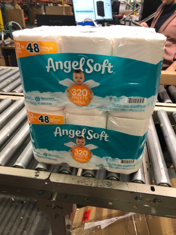 Photo 2 of **2- 12 Packs!** Angel Soft® Toilet Paper, 24 Mega Rolls = 96 Regular Rolls, 2-Ply Bath Tissue