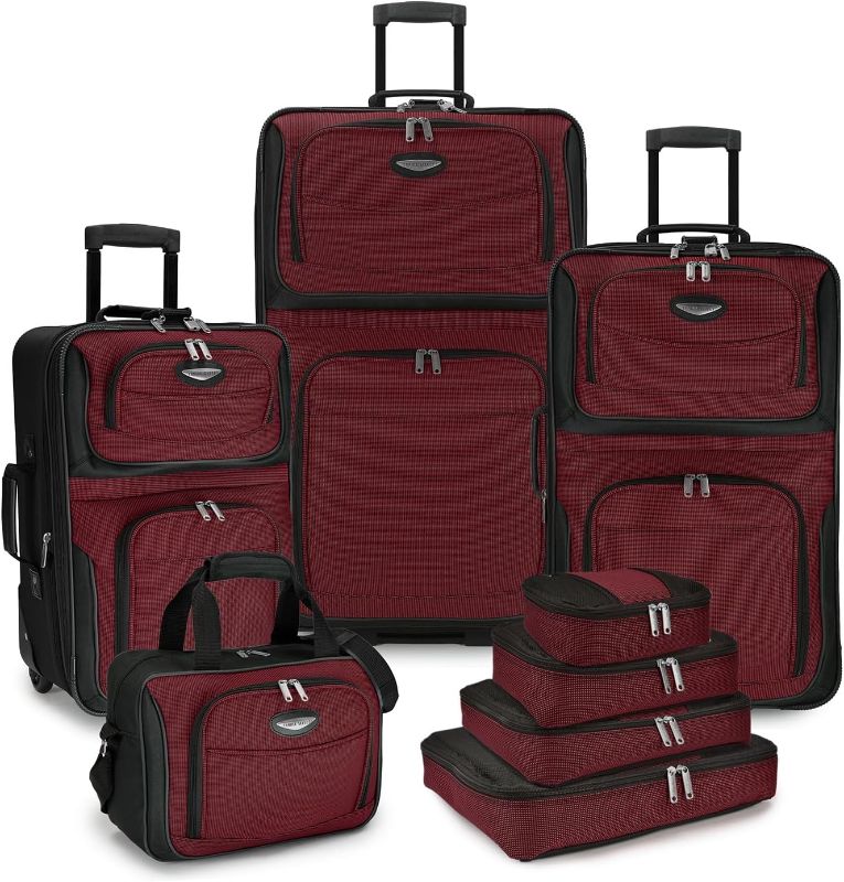 Photo 1 of **Great condition** Travel Select Amsterdam Expandable Rolling Upright Luggage, Burgundy, 8-Piece Set

