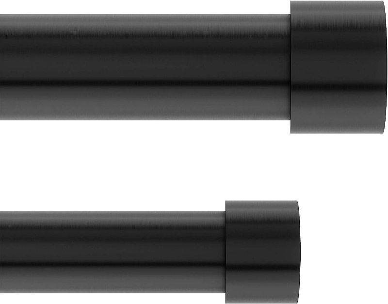 Photo 1 of **Only the poles, missing everything else** Umbra Cappa Double Curtain Rod, Includes 2 Matching Finials, Brackets & Hardware, 66 to 120-Inch, Brushed Black
