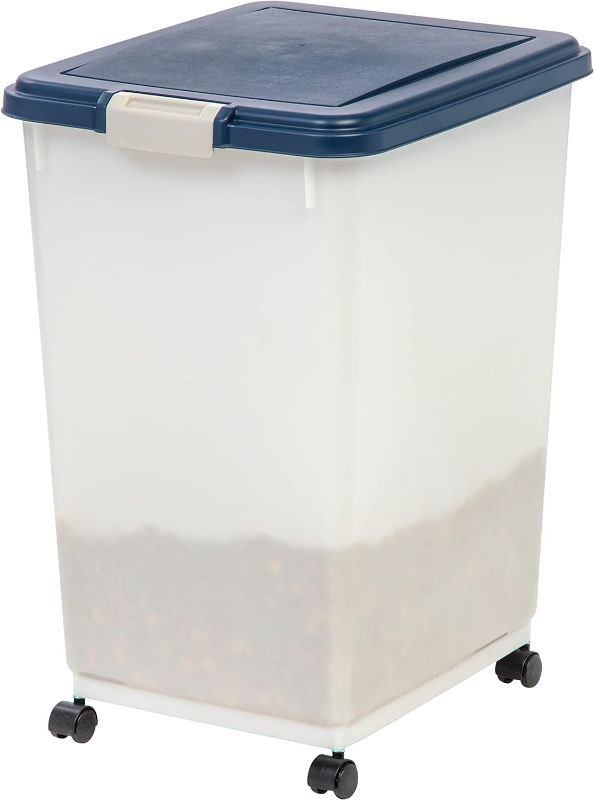 Photo 1 of **Not airtight* IRIS USA, Inc. IRIS Airtight Food Storage Container, 32-Pounds, No Scoop, Navy Blue