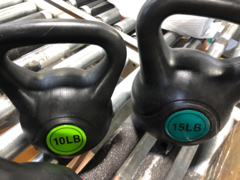 Photo 3 of **Similar item** BalanceFrom Wide Grip Kettlebell Exercise Fitness Weight Set Set of 3: 10, 15, 20 lbs