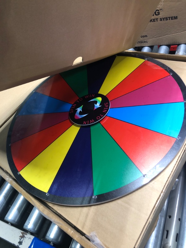 Photo 1 of HomGarden 24 Inch Tabletop Color Spinning Prize Wheel 14 Slots Editable Classic Spin Win Prize Wheel Fortune Spin Game Casino Equipment Tabletop Type