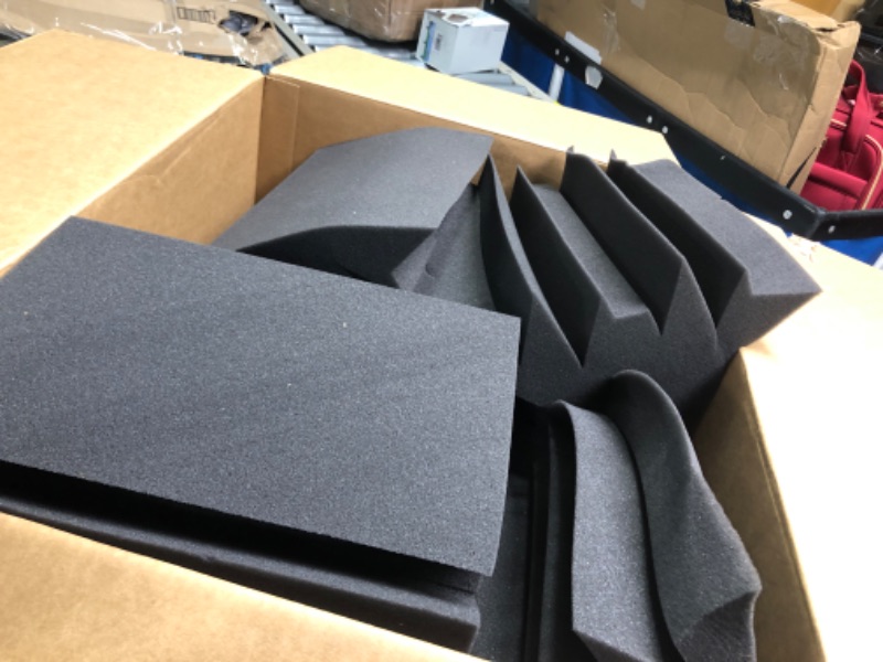 Photo 3 of 8 Pack - Bass Traps Acoustic Foam Corner, 8''x8''x12'' Black Bass Traps Corner Studio Foam, High Density and Fire-Proof Bass Traps Acoustic Panels Recording Studio Acoustical Treatments 8 x 8 x 12 Inches 8 Pack-Black Bass Trap