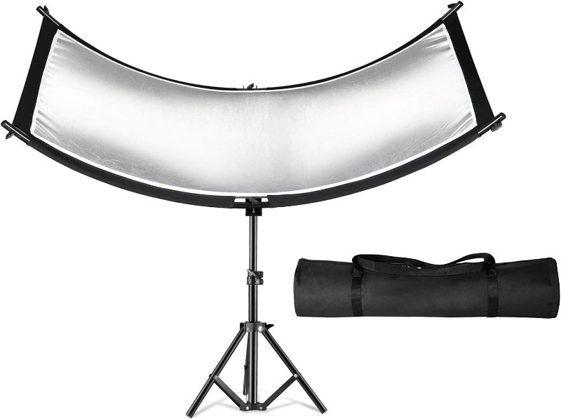 Photo 1 of  Clamshell Lighting Reflector Diffuser Kit, Curved Shape Large Reflector with Tripod Stand