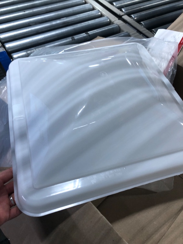 Photo 4 of Ventline/Dex BV0554-01 Vent Cover 14" x 14" for Old Style Round Dome RV Roof Vents - White, Standard