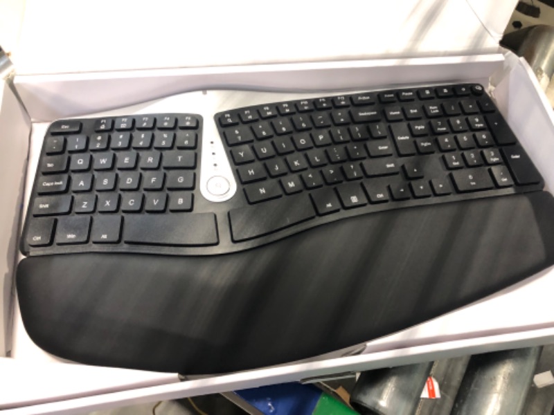 Photo 3 of Nulea Wireless Ergonomic Keyboard, 2.4G Split Keyboard with Cushioned Wrist and Palm Support, Arched Keyboard Design for Natural Typing, Compatible with Windows/Mac