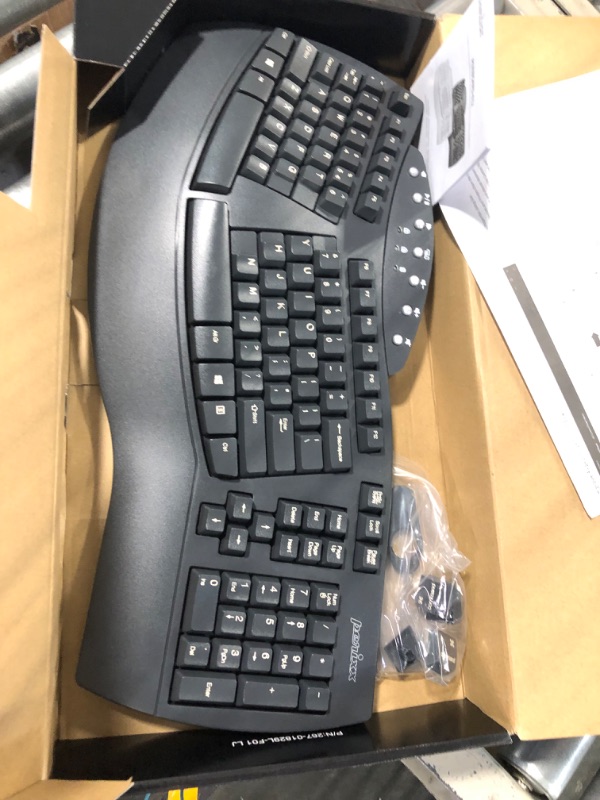 Photo 3 of Perixx Periboard-612 Wireless Ergonomic Split Keyboard with Dual Mode 2.4G and Bluetooth Feature, Compatible with Windows 10 and Mac OS X System, Black, US English Layout, (11354) Wireless Black Keyboard