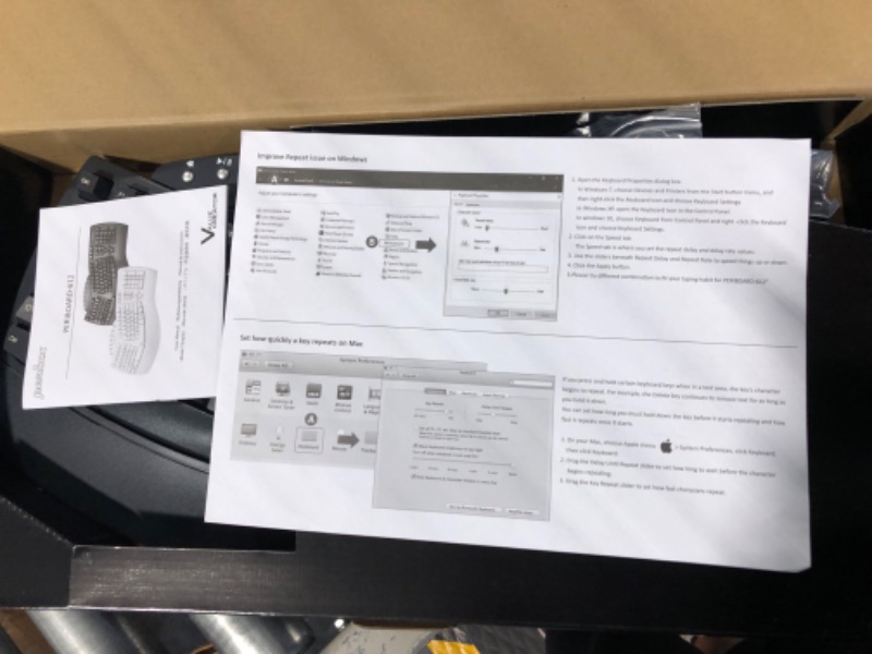 Photo 4 of Perixx Periboard-612 Wireless Ergonomic Split Keyboard with Dual Mode 2.4G and Bluetooth Feature, Compatible with Windows 10 and Mac OS X System, Black, US English Layout, (11354) Wireless Black Keyboard