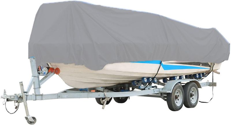 Photo 1 of 210D Heavy Duty Trailerable Boat Cover Replacement for Jon Boats 14ft Long Beam Width up to 70in