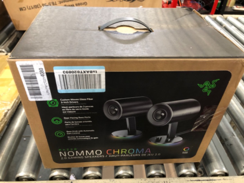 Photo 2 of Razer Nommo Chroma: Custom Woven 3" Glass Fiber Drivers, Black & Goliathus Extended Chroma Gaming Mousepad: Customizable Chroma RGB Lighting, Soft, Cloth Material, Classic Black