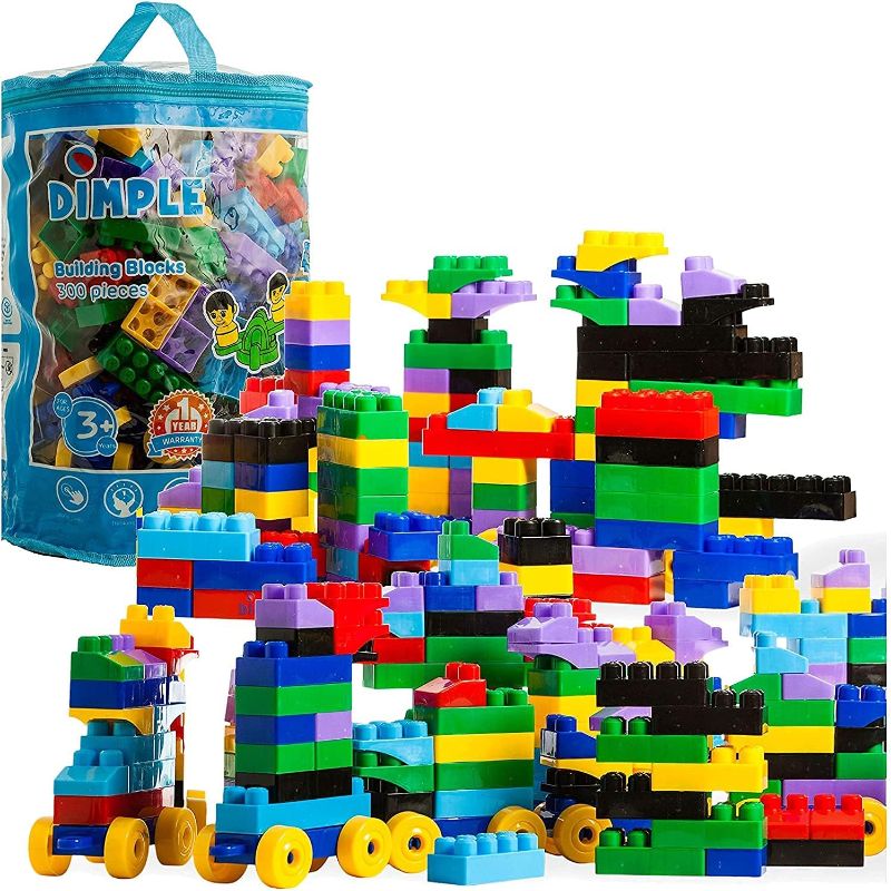 Photo 1 of Dimple Large Building Blocks for Toddlers/Kids (600 Piece Total) Stackable, Multi-Colored, Interlocking Toys Safe, Non-Toxic Plastic Bright Colors, Waterproof Boys and Girls Age 3+