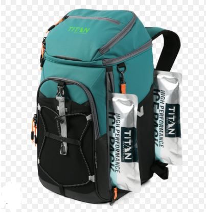 Photo 1 of Arctic Zone Titan Deep Freeze 30 Can Insulated Backpack Cooler Bag with Ice Wall Packs Citrus Cooler Bag 