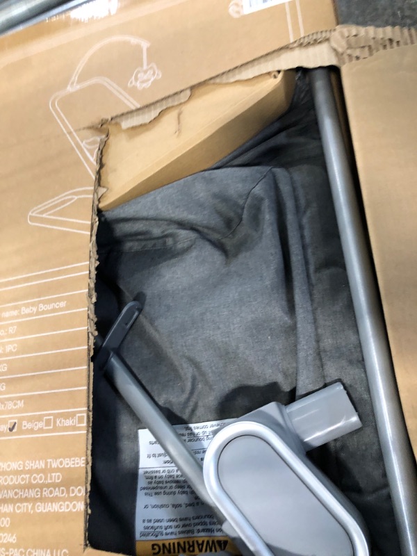 Photo 1 of Baby Bouncer Seat for Infants, BabyBond Baby Bouncer with Sturdy Base, Portable Bouncer for Babies with Soothing Vibrations (Grey) Gray