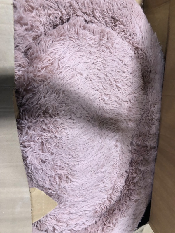 Photo 3 of Best Friends by Sheri The Original Calming Donut Cat and Dog Bed in Shag Fur Dusty Rose, Large 36x36 Shag Dusty Rose Large 36" x 36" Bed Only