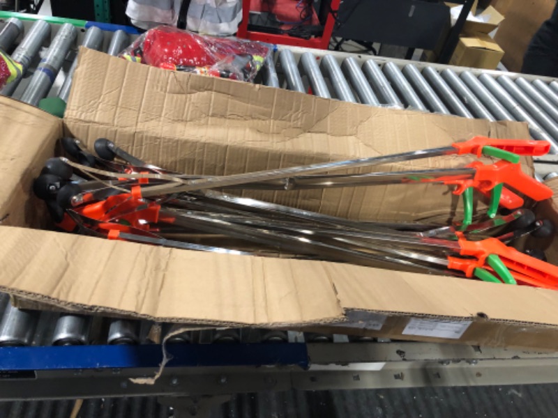 Photo 1 of 6 Pack Trash Grabber Reacher Tool for Elderly, 32" Foldable Trash Picker Upper Grabber Long Handy Mobility Aids Lightweight Reaching Tool for Pick Up Stick Arm Extension Litter Claw Picker (Orange)
