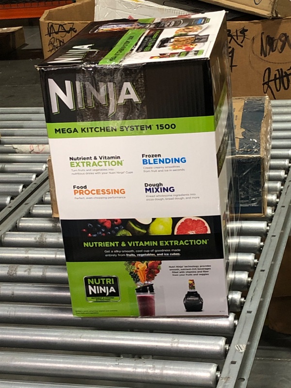 Photo 2 of **SOLD FOR PARTS ONLY** BASE NOT INCLUDED Ninja BL770 Mega Kitchen System, 1500W, 4 Functions for Smoothies, Processing, Dough, Drinks & More, with 72-oz.* Blender Pitcher, 64-oz. Processor Bowl, (2) 16-oz. To-Go Cups & (2) Lids, Black BL770 Black