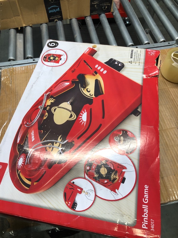 Photo 1 of BRIO 34017 Pinball Game | A Classic Vintage, Arcade Style Tabletop Game for Kids and Adults Ages 6 and Up,Red