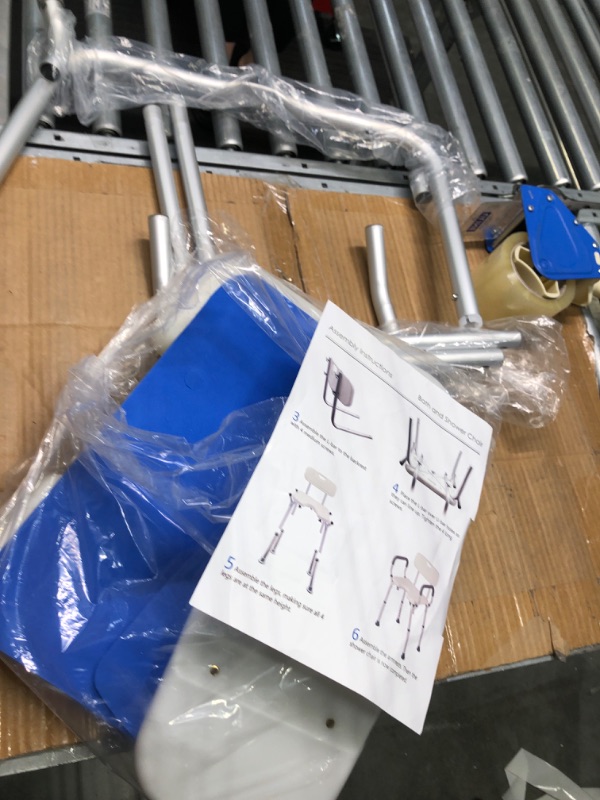 Photo 1 of Essential Medical Supply Height Adjustable Shower and Bath Bench with Padded Arms, Contoured Back and Textured Shower Chair Seat With Back
