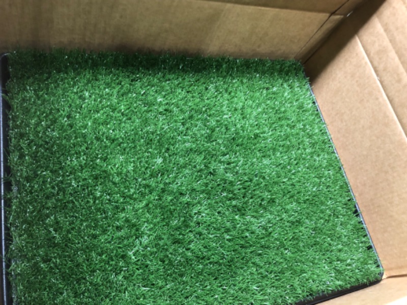 Photo 3 of Artificial Grass Puppy Pee Pad for Dogs and Small Pets - 16x20 Reusable 3-Layer Training Potty Pad with Tray - Dog Housebreaking Supplies by PETMAKER