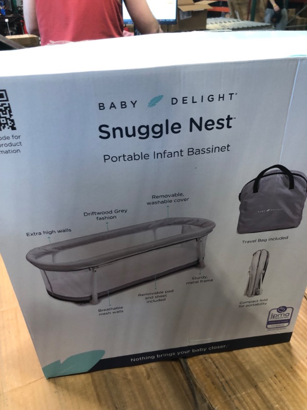 Photo 3 of Baby Delight Snuggle Nest Bassinet | Portable Baby Bed | for Infants 0 – 5 Months | Driftwood Grey