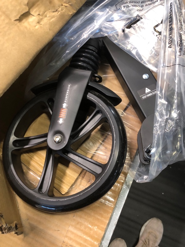 Photo 4 of  Scooter -8.5" Solid Tires, 18Miles Range & 20Mph Power by 450W Motor, Dual Braking System and Smart App Control Foldable Commuter E-Scooter for Adult… Black