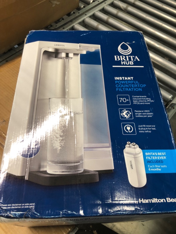 Photo 1 of Brita Hub Instant Powerful Countertop Water Filter System, 12 Cup Water Reservoir, Includes 6 Month Carbon Block Filter, White, 87340