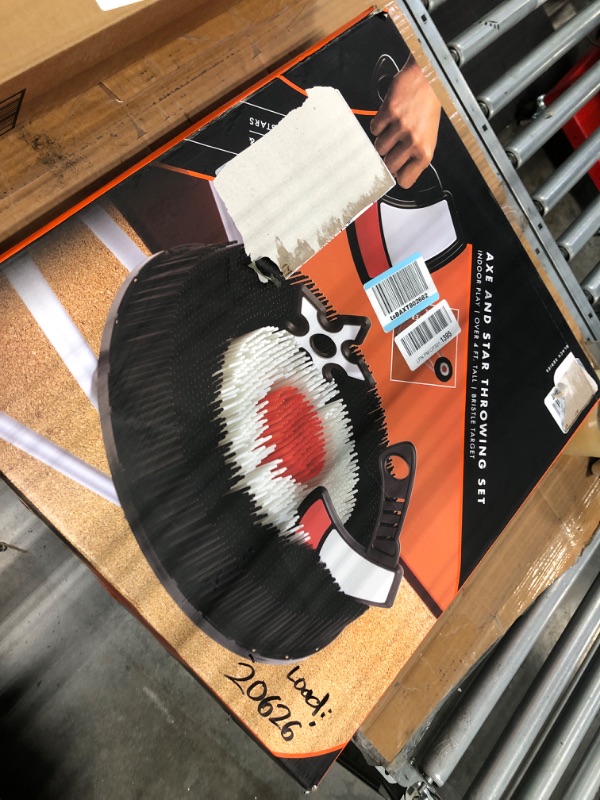 Photo 1 of BLACK SERIES The Axe Throwing Target Set, 3 Throwing Axes and Bristle Target, Active and Safe Play, Blunted Edges and Lightweight Plastic, Indoor or Outdoor Use and Backyard Fun