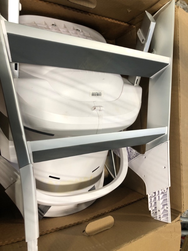 Photo 1 of 4moms Connect high Chair | Baby High Chair with One-Handed, Magnetic Tray Attachment | Grow-with-Me | from The Makers of The mamaRoo | White/Grey