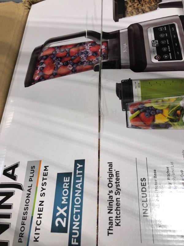 Photo 3 of Ninja BN801 Professional Plus Kitchen System, 1400 WP, 5 Functions for Smoothies, Chopping, Dough & More with Auto IQ, 72-oz.* Blender Pitcher, 64-oz. Processor Bowl, (2) 24-oz. To-Go Cups, Grey (2) 24-oz. Single-Serve Cups + 72-oz. Pitcher