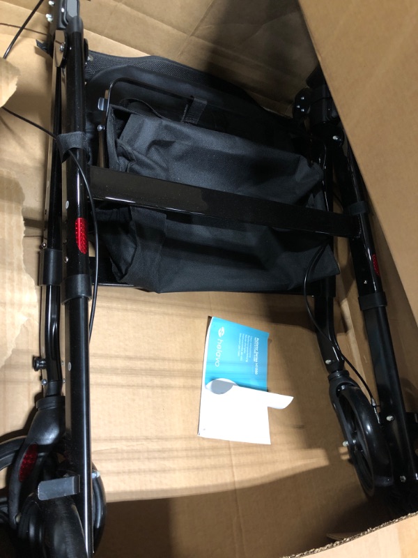 Photo 1 of Helavo Bariatric Walker with Large, Height-Adjustable Seat - Extra Wide Heavy Duty Rollator for Seniors - 500 lbs Weight Capacity