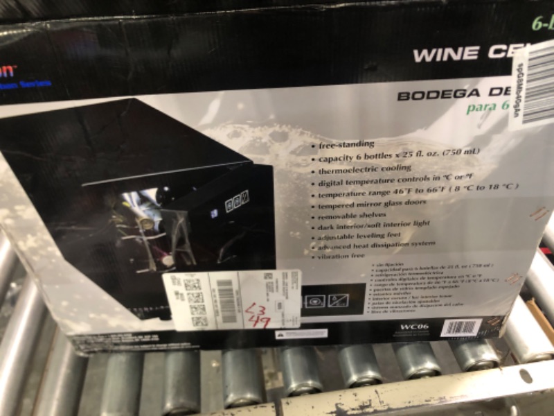 Photo 1 of Koolatron Urban Series 6 Bottle Wine Cooler, Thermoelectric Wine Fridge, 0.65 cu. ft. Freestanding Wine Refrigerator for Small Kitchen, Apartment, Condo, Cottage, RV
