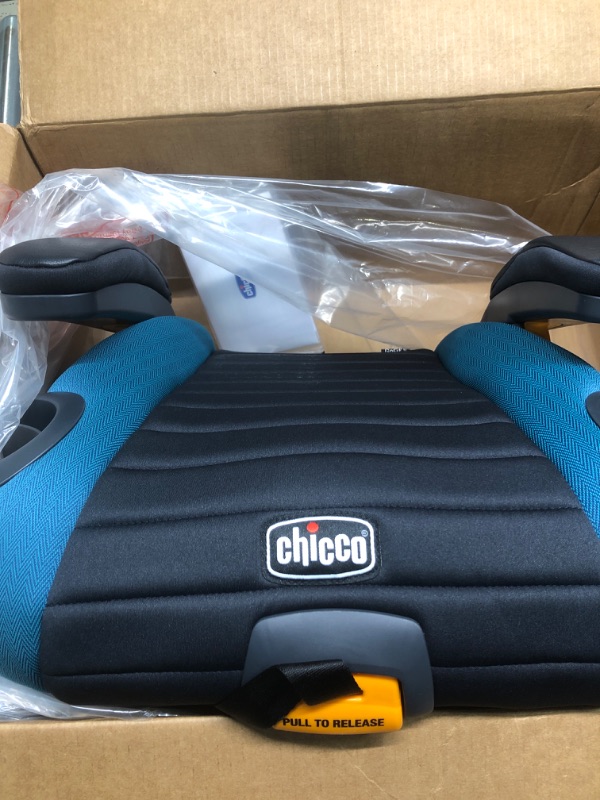 Photo 1 of Chicco GoFit Plus Backless Booster Car Seat with LATCH Attachment and Quick-Release LATCH Removal, Portable Travel Booster Seat for children 40-110 lbs. | Iron/Black
