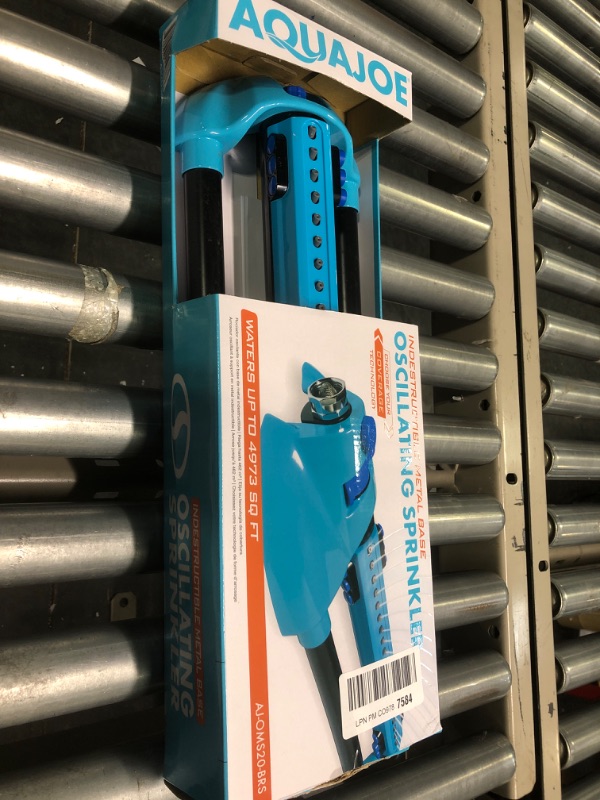 Photo 2 of Aqua Joe AJ-OMS20-BRS Indestructible Metal Base Oscillating Sprinkler | Customizable Coverage | 4973 sq ft Max Coverage