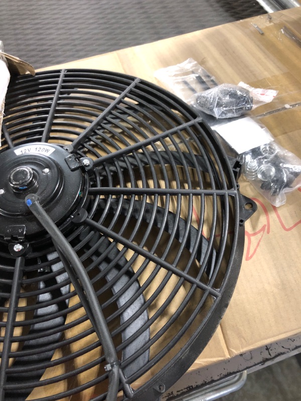 Photo 3 of 16 inch Electric Radiator Fan, 3000 CFM 10 Blades Electric Fan Automotive Black with Thermostat Wiring Switch Relay Kit