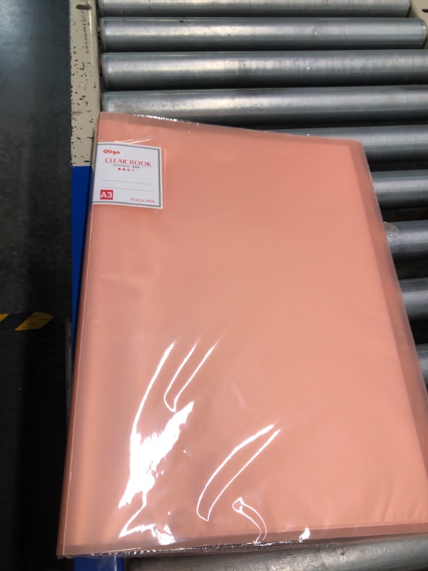 Photo 1 of 30Pockets Plastic Presentation Book Portfolio Folder Clear Sleeves Protectors Display Book Document Organizer for Music Sheets Artwork Drawing for School Office Business Pink
