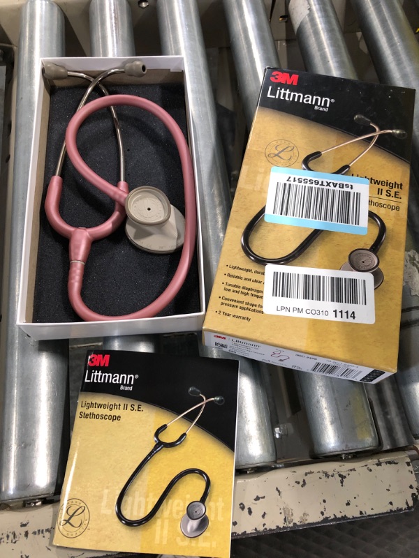 Photo 2 of 3M Littmann Lightweight II S.E. Stethoscope, Pearl Pink Tube, 28 inch, 2456