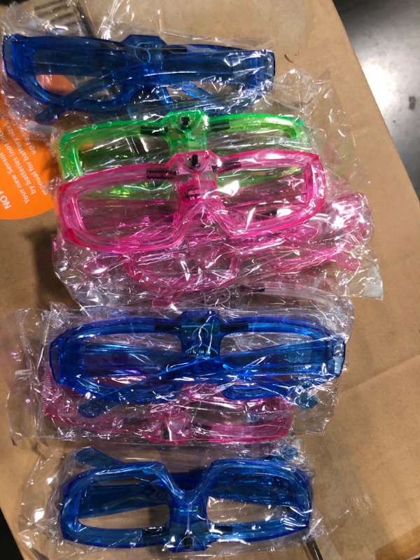 Photo 1 of 9-Pack LED Light Up Happy New Year Sunglasses Party Sunglasses Novelty Lighting Luminous HAPPY NEW YEAR Glasses Party Favors