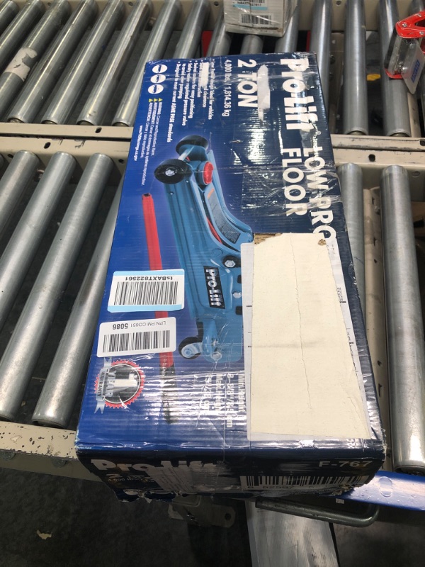 Photo 2 of Pro-Lift F-767 Grey Low Profile Floor Jack - 2 Ton Capacity & MAXXHAUL 70472 Solid Rubber Heavy Duty Black Wheel Chock 2-Pack, 8" x 4" x 6" Grey Jack + Black Wheel Chock 2-Pack