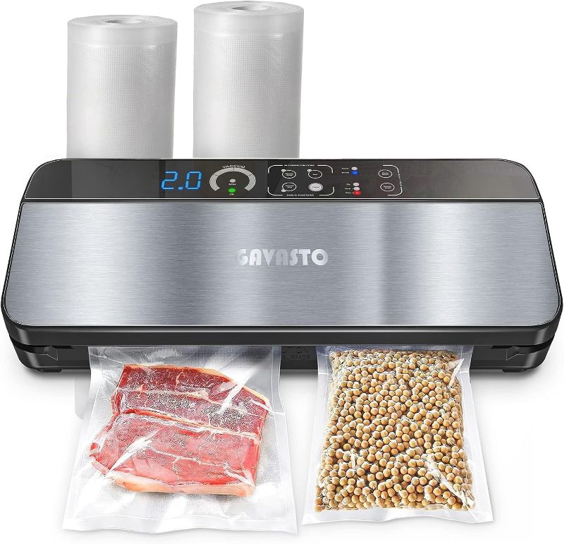 Photo 1 of  Vacuum Sealer Machine, Digital Display Food Sealer with Built-in Cutter and Bag Storage(Up to 20 Feet Length), Includes 2 Bag Rolls 11”x16’ and 8”x16’, Both Auto&Manual Options,3 Food Modes,2 Pump Speed, Lab Tested, LED Indicator Lights