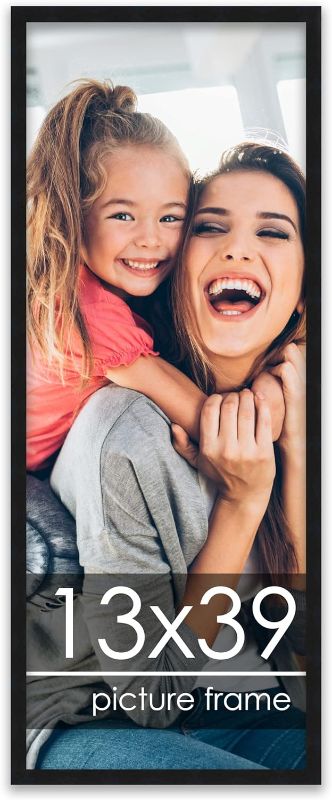 Photo 1 of 13x39 Frame Black Solid Wood Picture Panoramic Frame Includes UV Acrylic, Foam Board Backing & Hanging Hardware Panoramic Poster Frame
