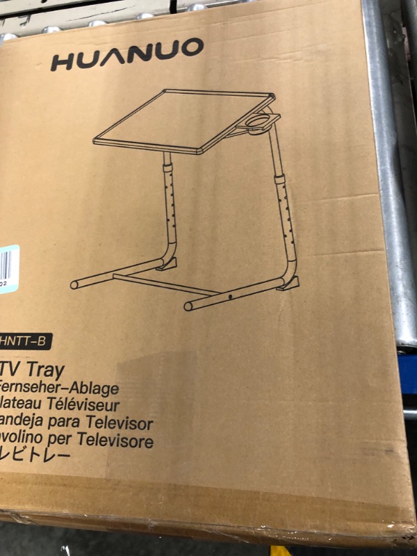 Photo 2 of Adjustable TV Tray Table - TV Dinner Tray on Bed & Sofa, Comfortable Folding Table with 6 Height & 3 Tilt Angle Adjustments (Black)