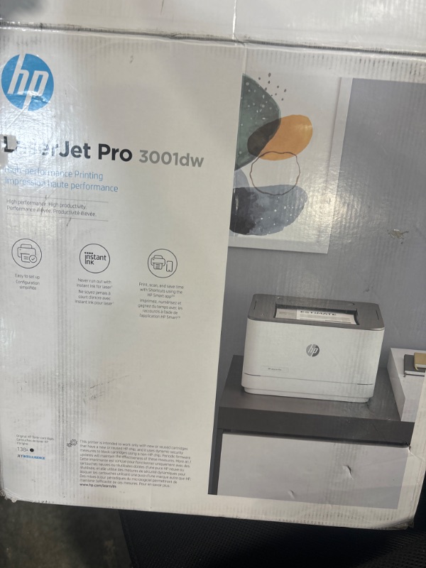 Photo 2 of HP LaserJet Pro 3001dw Wireless Black & White Printer
***PRINTER ONLY NO MANUAL OR CABLES INCLUDED***