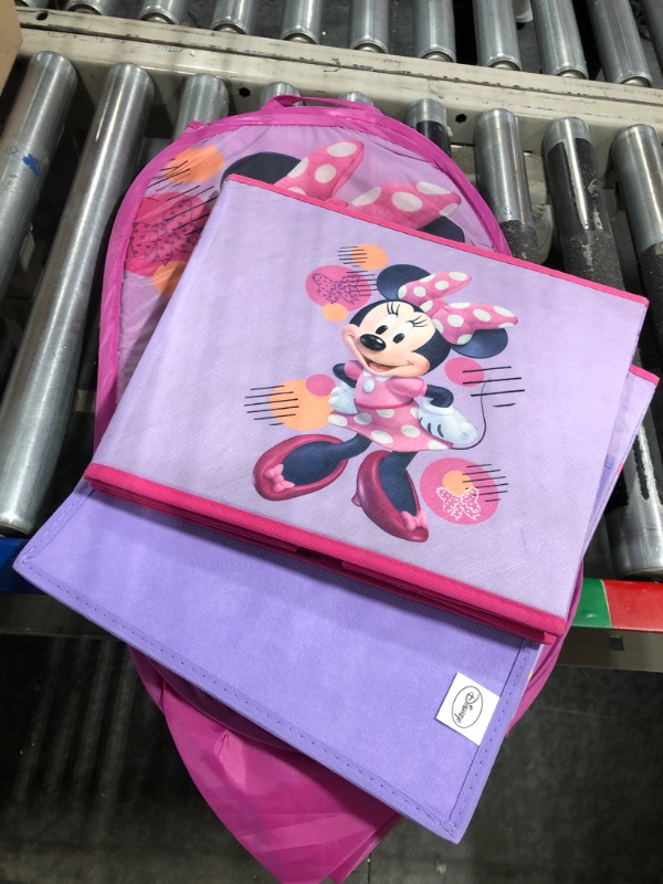 Photo 2 of Disney Minnie Mouse 4 Piece Storage Solution Set with Pop Up Hamper, Collapsible Storage Trunk and 2 Nestable Storage Bins