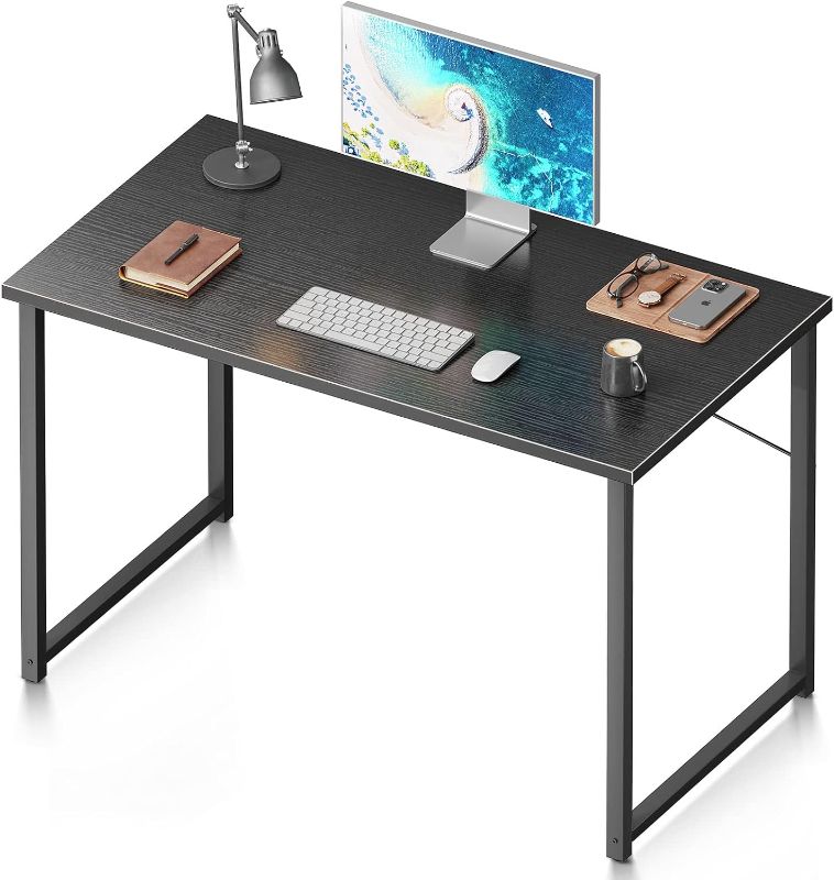 Photo 1 of Coleshome 40 Inch Computer Desk, Modern Simple Style Desk for Home Office, Study Student Writing Desk, Black
