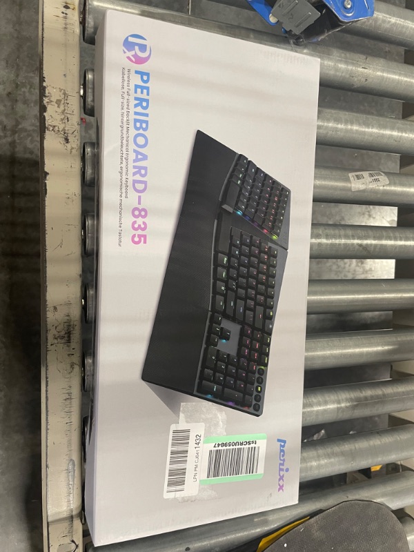 Photo 3 of Perixx PERIBOARD-835RD Wireless Ergonomic Mechanical Keyboard - RGB Backlit - Low-Profile Red Linear Switches - Multi-Device Connection - Compatible with Windows and Mac OS X - US English Wireless Backlit Linear