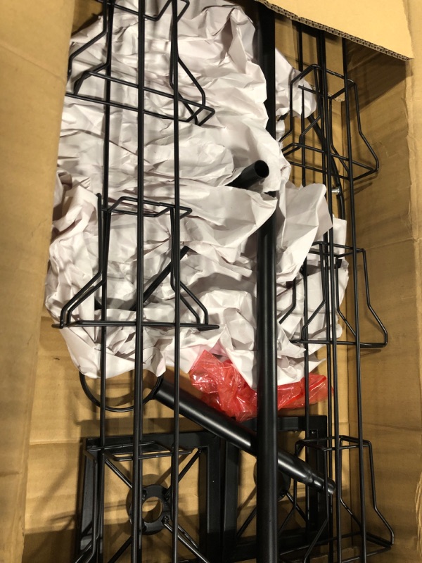 Photo 1 of 20 Pockets Countertop Greeting Card Display Rack with 200 Cellophane Bags Plastic Clear Cello Bags 5 Tier Metal Rotating Card Display Stand Spinning Postcard Rack for Thrift Retail Grocery(Black)