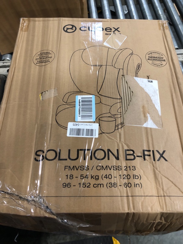 Photo 2 of CYBEX Solution B-Fix High Back Booster Seat, Lightweight Booster Seat, Secure Latch Installation, Linear Side Impact Protection, 12-Position Adjustable Headrest, for Kids 40-120 Lbs, Volcano Black Solution B-fix Volcano Black